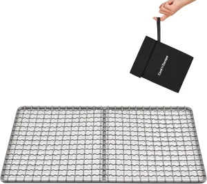 COOK'N'Escape Titanium Grill Bushcraft Grill Titanium Mesh Camping Grill Ultralight Compact Grill Backpacker's Grill for Backpacking Camping BBQ Survival