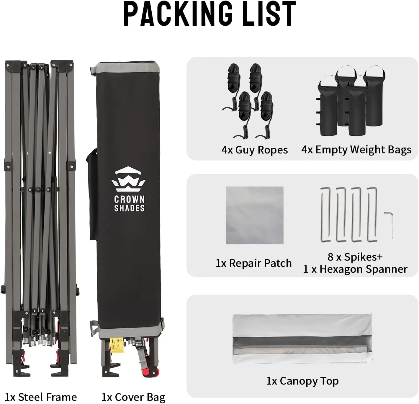 CROWN SHADES 10x10 Pop up Canopy Tent, Instant Commercial Canopy with Extend Awning, Patended Centerlock, 150D Silver Coated Fabric, 4 Ropes, 8 Stakes, 4 Weight Bags, STO 'N Go Bag, White