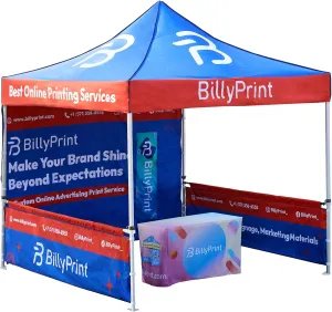 Custom Canopy Tent 10x10 with Logo, Personalized Pop Up Tent Packages for Trade Shows, Markets, Events, Quality Prints of Your Branding for Business Advertising with Optional Walls