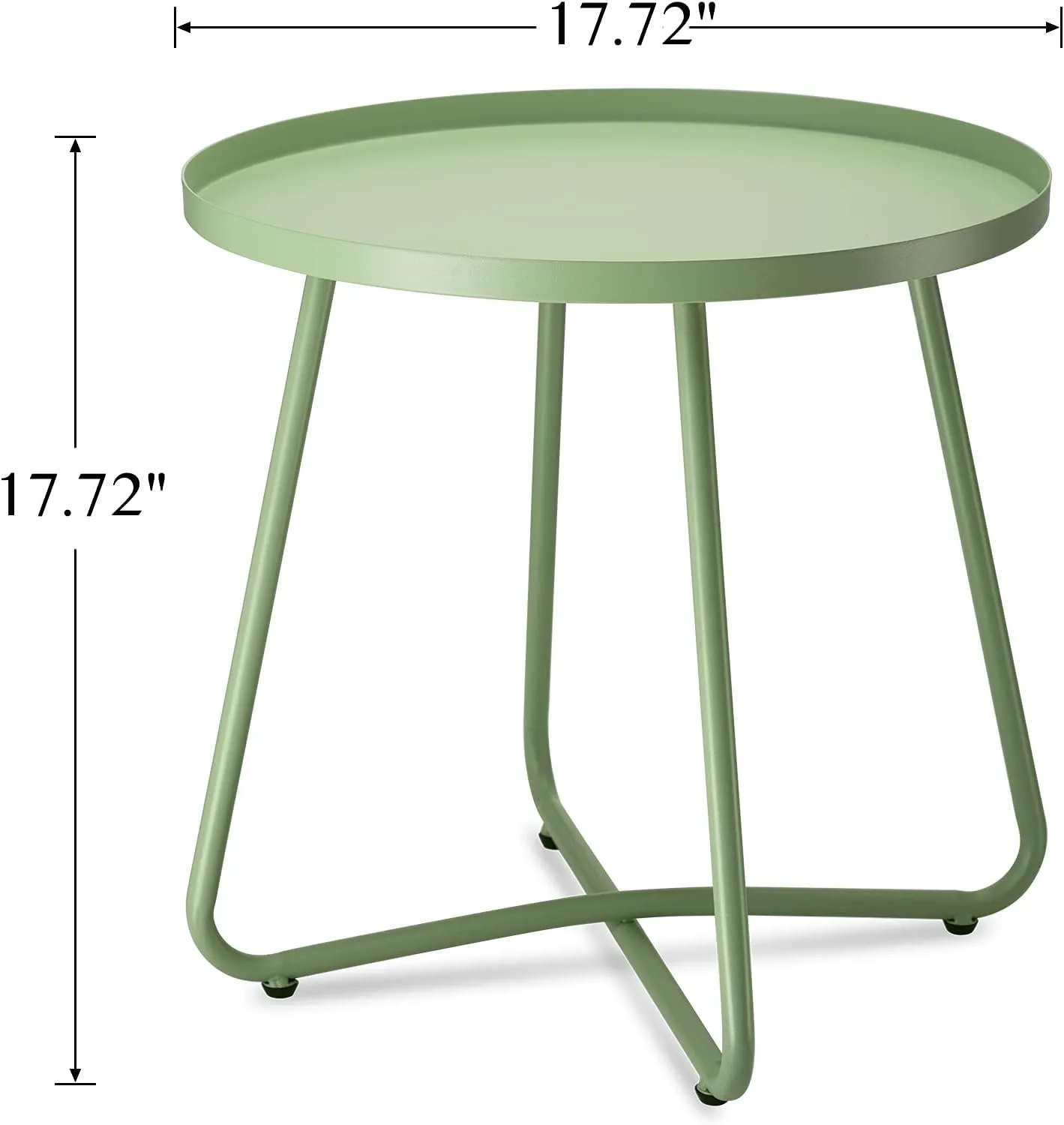 danpinera Outdoor Side Tables, Weather Resistant Steel Patio Small Round Outdoor Metal End Table for Patio Yard Balcony Garden Bedside Green