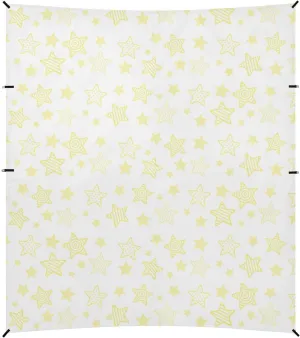 Different Shape Stars Navy Yellow White Foldable Beach Canopy UPF50 Lightweight Outdoor Sun Shade with Sand Shovel for Camping, Picnics, Backyard