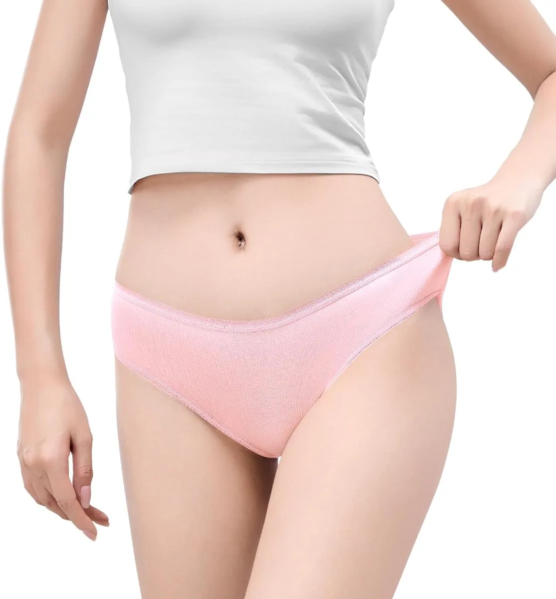 Disposable-Underwear-for-Women, 10 Packs Pure Cotton Ladies Brief Panties for Travel/Spa/Emergencies, Multicolor