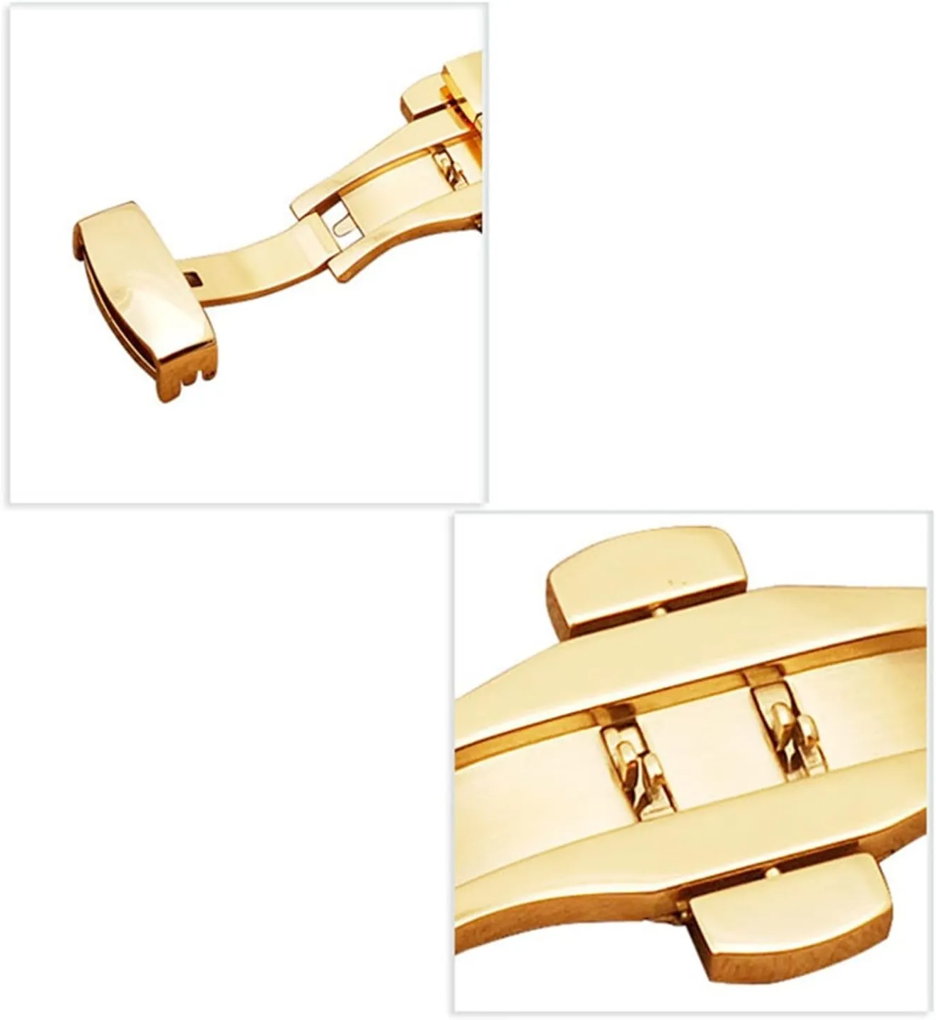 Double Click Stainless Steel Strap Button 10 12 14 16 18 20 22 24mm High Grade Automatic Accessories Butterfly Deployment Buckle Table buckle
