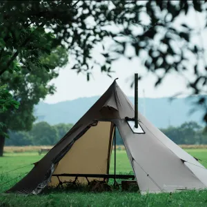 DS005 Hot Tent with Stove Jack Winter Tent 4 Season Tent 3-4 Person 4.8lb Lightweight Water & Wind-Resistant