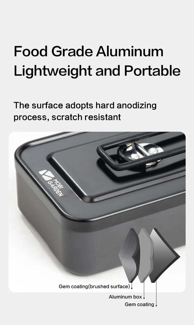 Durable Aluminum Alloy Lunch Box – Lightweight Picnic & Camping Food Storage Container