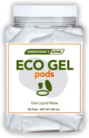 Eco Gel Pods Porta-a-Potty Portable Toilet Powder - Quick Poo Gel Solidification and Absorbent for Solid Waste & Urine While Camping, Hiking, Traveling or Emergencies