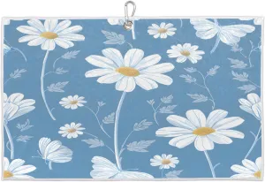 Elegant Chrysanthemum Golf Towel with Heavy Duty Carabiner Clip Quick Dry Ultra Absorbent Club Ball Cleaning Towel Golf Accessories for Men Women