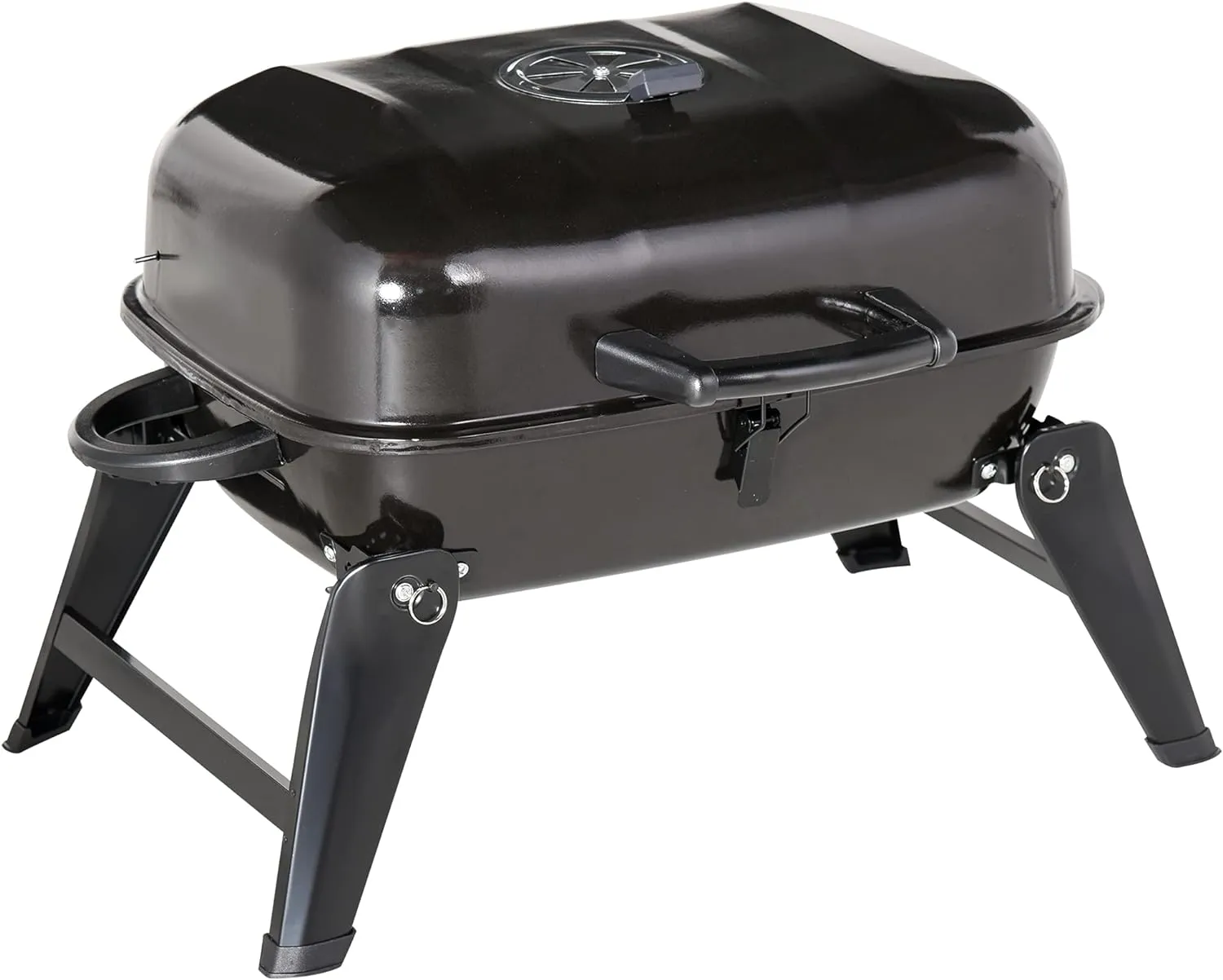 ESPIDOO 14" Portable Charcoal Grill: Metal BBQ with Lid & Vents for Outdoor Cooking, Camping, Tailgating - Compact & Lightweight Design for Travelers & Picnic Enthusiasts