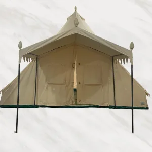 ESPIDOO 19.68ft Canvas Bell Tent: Heavy-Duty 4-Season Family Camping Tent with 8.53ft Porch - Waterproof Cotton Polyester for Outdoor Glamping & Hunting - Spacious 6-8 Person Shelter