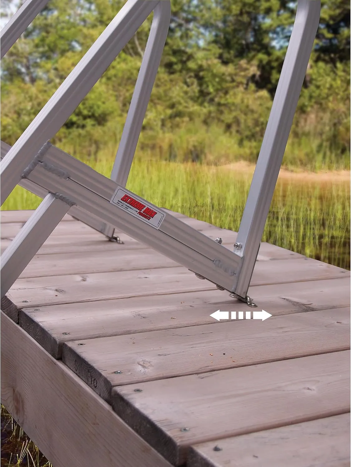 Extreme Max 3005.3377 Heavy-Duty Aluminum Pontoon & Dock Ladder with 15.75" Wide Steps - 3-Step, 300 lbs. Weight Capacity