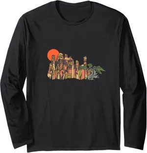 Family Butte Utah Camping Rock Climbing Desert Sunset Long Sleeve T-Shirt