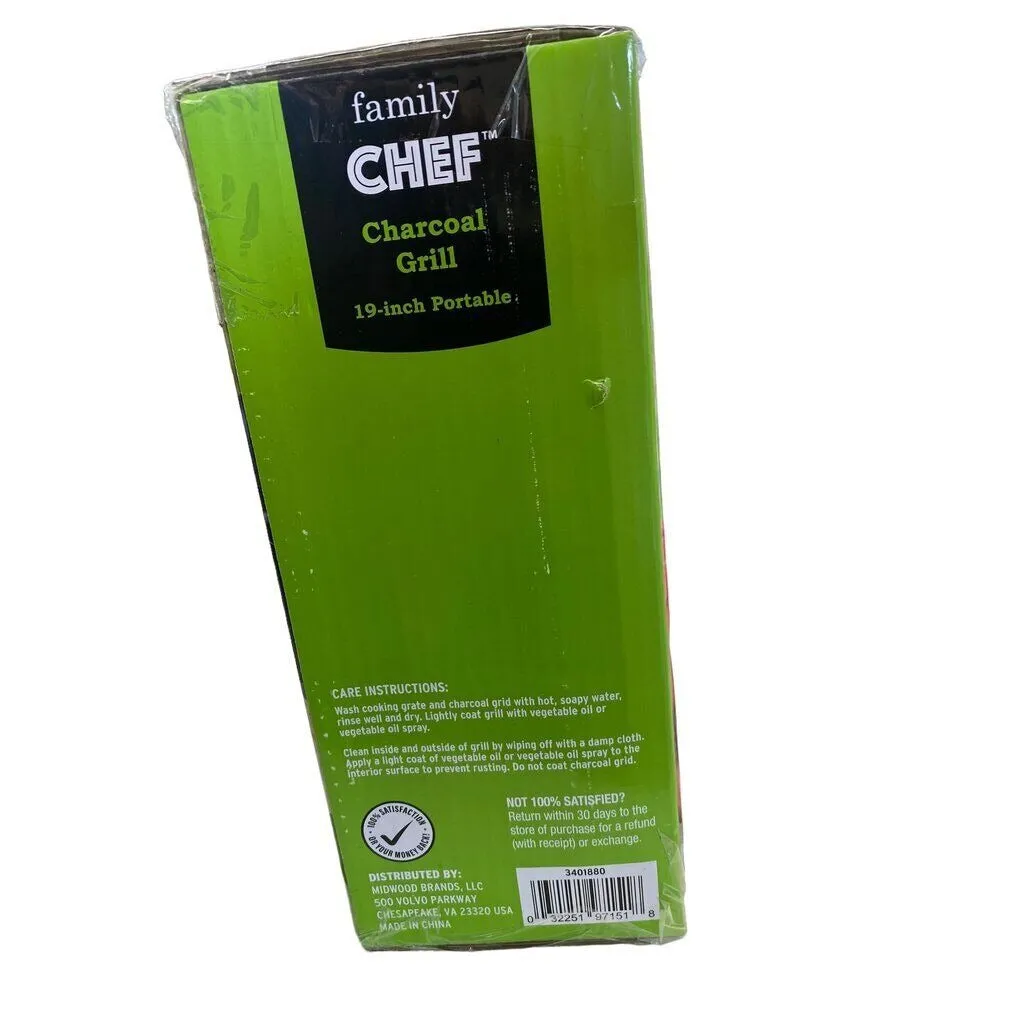 Family Chef Charcoal Portable 19 inch Grill
