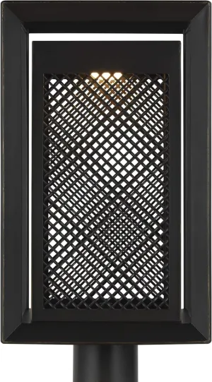 Feiss OL15107ANBZ-L1 Milton Modern Stone Strong Outdoor Post, 1-Light, 14 Watts, Antique Bronze (19"H x 10"L)