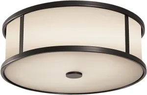 Feiss OL7613ES Dakota Outdoor Flush Mount Ceiling Lighting, Bronze, 3-Light (14"Dia x 5"H) 180watts