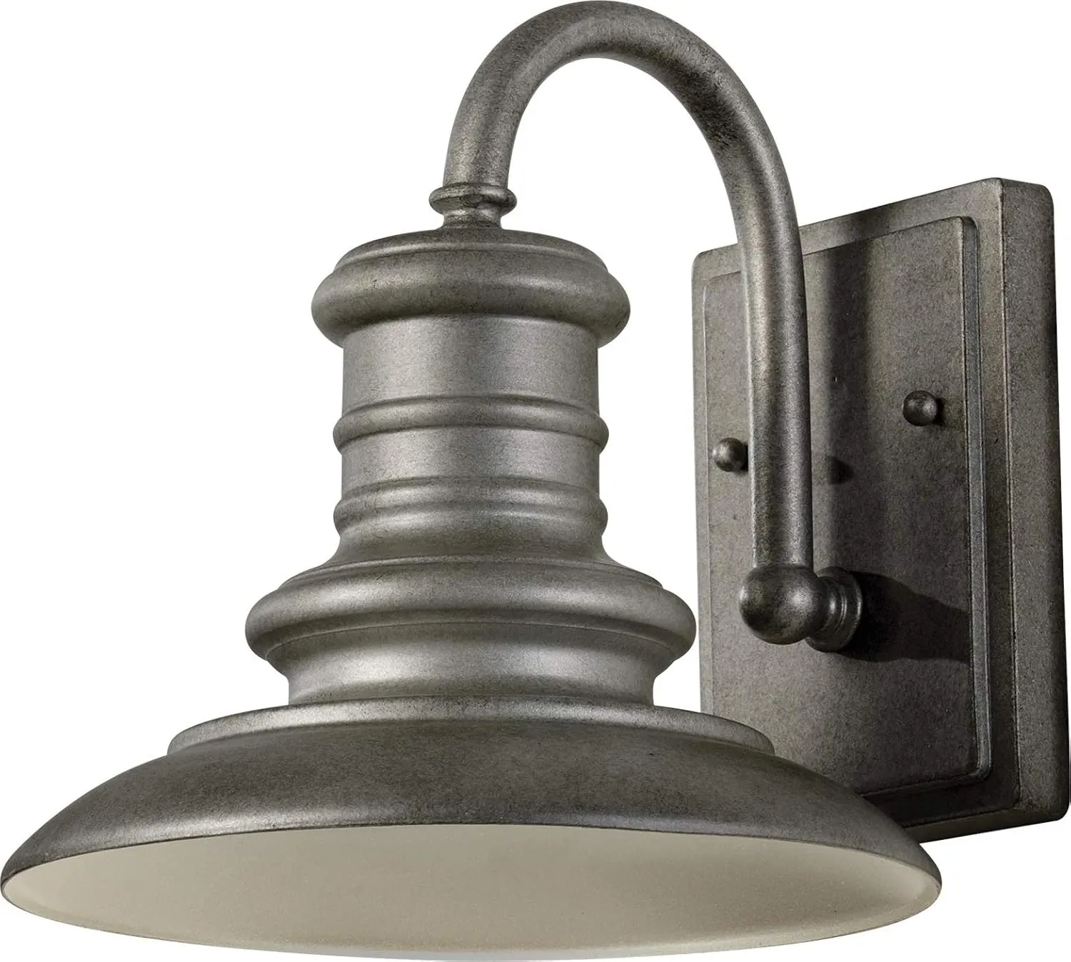 Feiss OL8600TRD-L1 Redding Station LED Outdoor Patio Lighting Wall Lantern, 1-Light, 14 Watt, Tarnished Silver (9"W x 10"H)