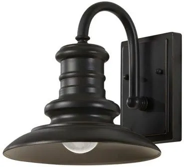 Feiss OL8600TRD-L1 Redding Station LED Outdoor Patio Lighting Wall Lantern, 1-Light, 14 Watt, Tarnished Silver (9"W x 10"H)