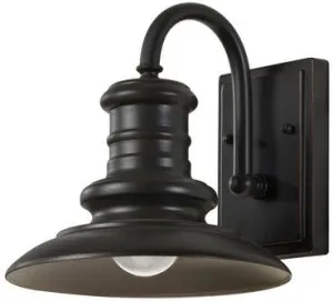 Feiss OL8600TRD-L1 Redding Station LED Outdoor Patio Lighting Wall Lantern, 1-Light, 14 Watt, Tarnished Silver (9"W x 10"H)