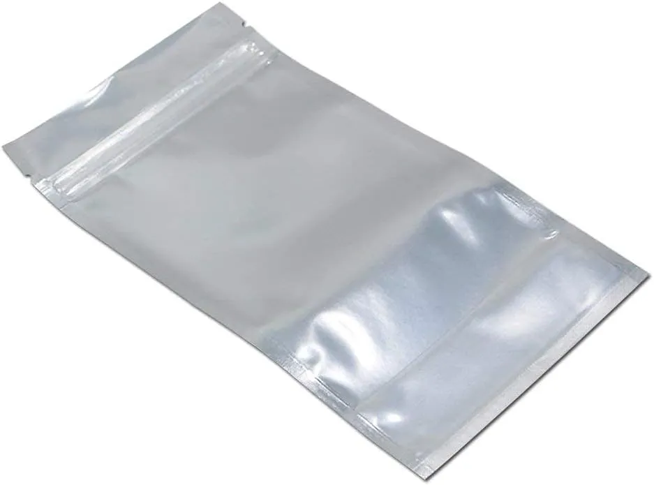FERENLI 1000 Pieces Stand Up Clear for Zip Resealable Aluminum Lock Mylar Foil Plastic Packaging Bag Zipper Lock Heat Seal with Tear Notch Long Term Food Storage (3.5x5.5 inch)