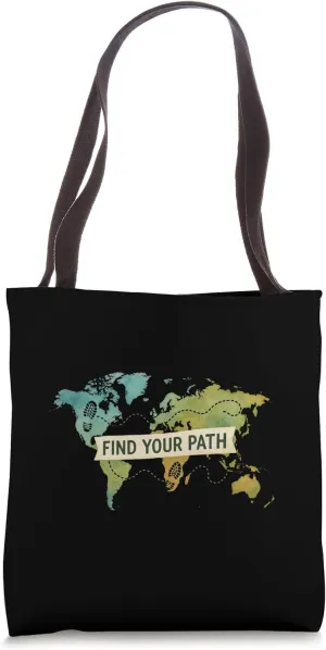 Find Your Path Map Art Tote Bag