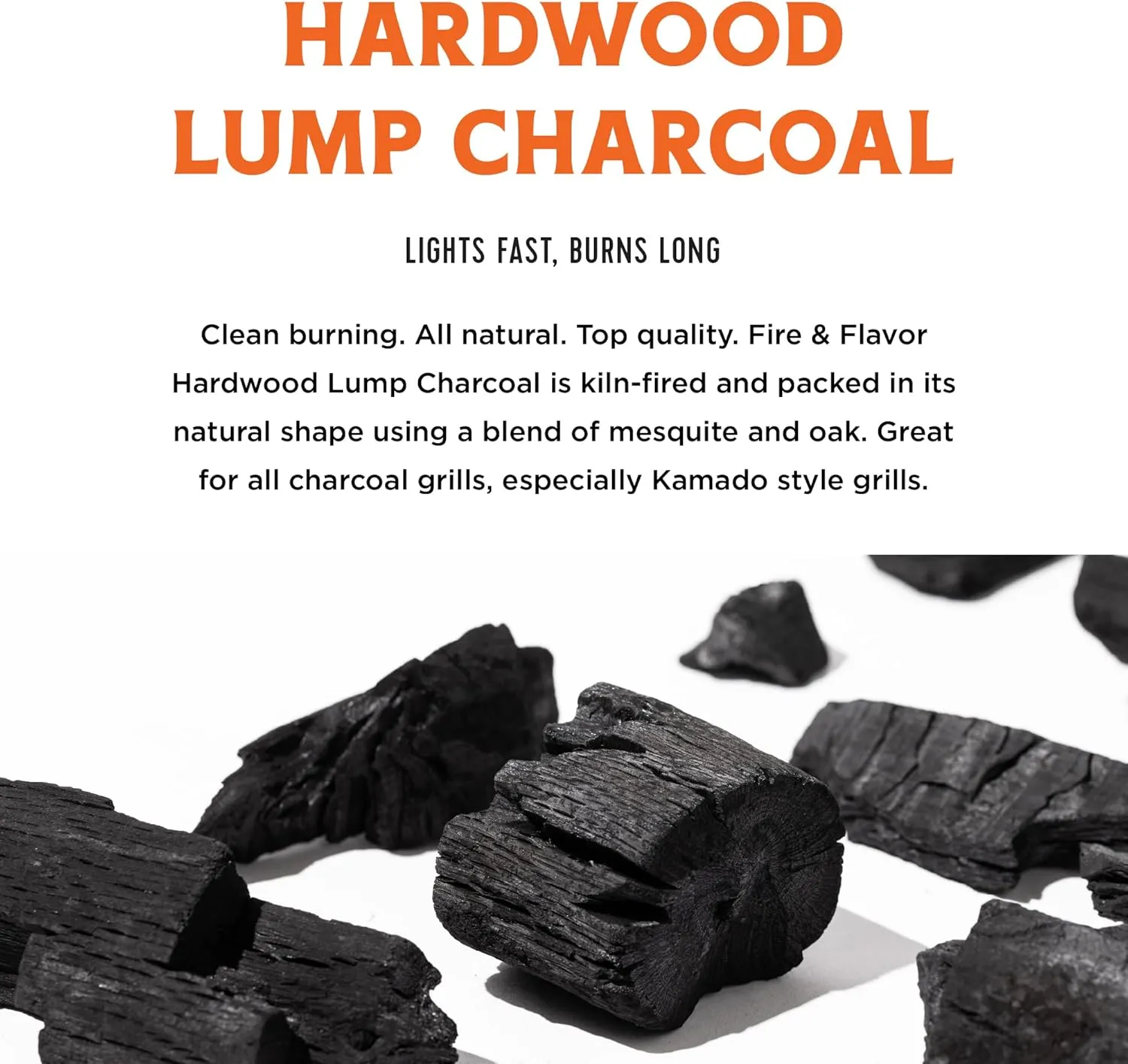 Fire & Flavor Premium All Natural Hardwood Lump Charcoal