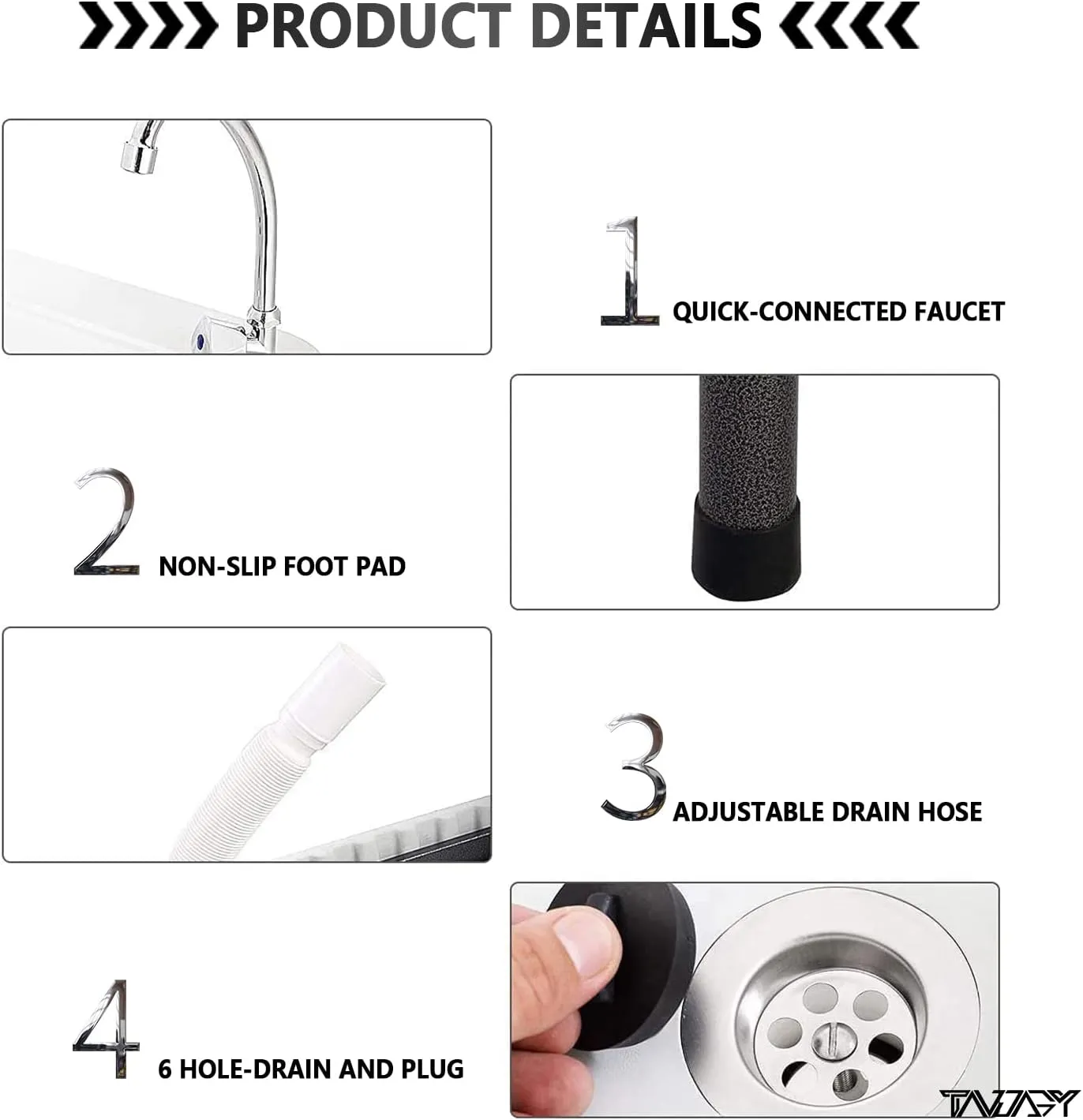 Fish Cleaning Table Portable Folding Fish Cleaning Table with Sink and Sprayer Outdoor Sink Station with Hose Hook Up Camping Table with Sink Fish Fillet Hunting Table