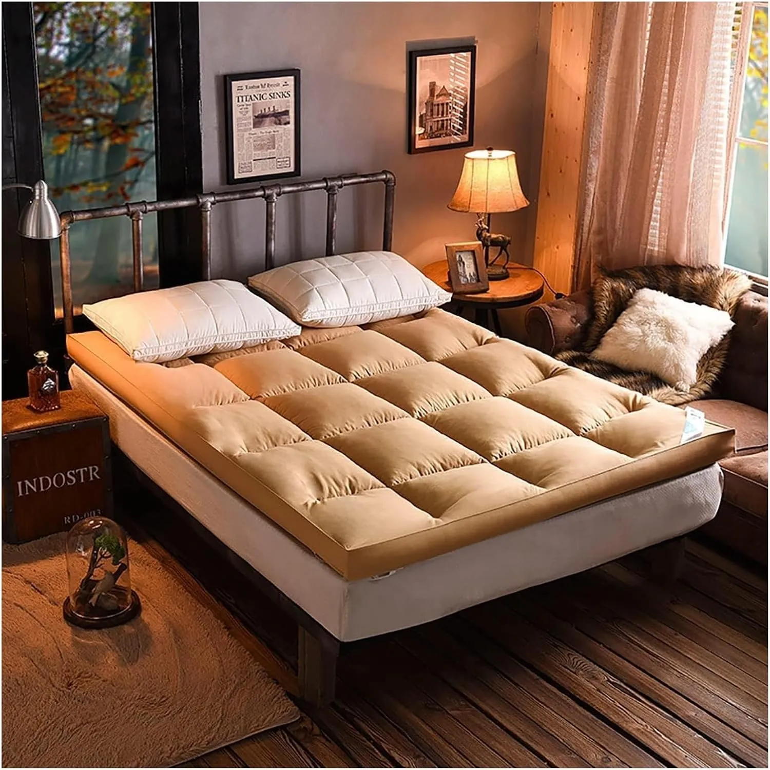 Floor Mattress，Camping Mattress， Roll Up Folding Futon Mattress, Thickened Floor Futon Mattress, Portable Tatami Mat Soft Guest Cushion Student Dormitory Mattress(B,Twin(100x200cm))