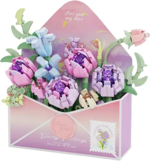 Flower Bouquet Building Sets, Building Blocks, 620 Pieces, Flower Creative, Small Particle Building Blocks, Toys, Gifts, Decorations, Creative Build and Display Set for Adults