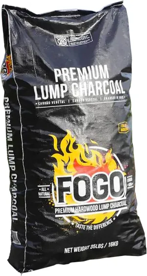FOGO Premium Oak Restaurant Grade All-Natural Hardwood Medium and Small Sized Lump Charcoal for Grilling and Smoking, 35 Pound Bag