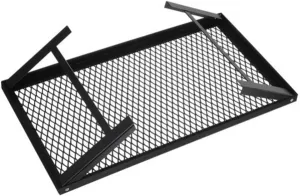 Folding Campfire Grill, Heavy Duty Folding Grill, Portable Camp Fire Cooking Racks for Outdoor Camping Cooking Fire Pit, Personal Folding Grill for Garden Balconies (Black)
