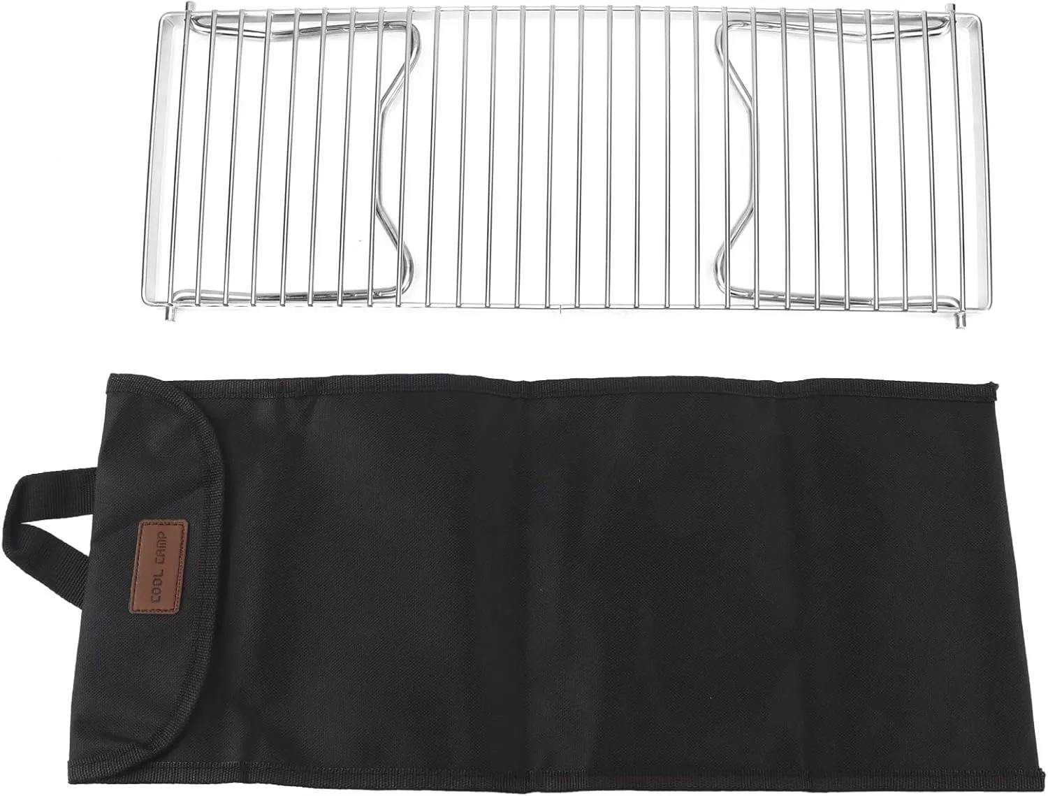 Folding Campfire Grill, Portable Stainless Steel Barbecue Cooking Rack Grate Grid, for Outdoor Adventure, Camping, Picnicking, Easy to Clean Store