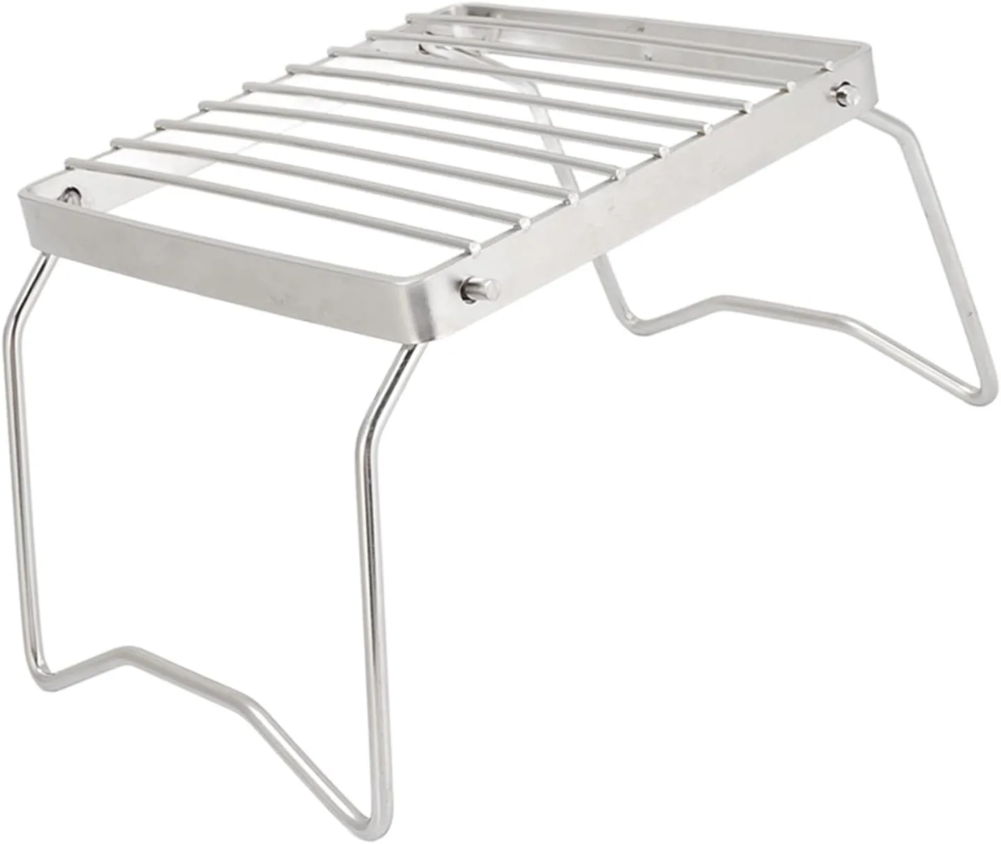 Folding Campfire Grill, Stainless Steel Grid Shaped Mini Grill, Portable BBQ Grill with Non Stick Surface, for Camping, Picnic, Outdoor Cooking