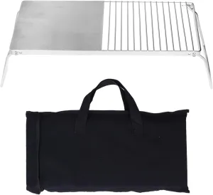 Folding Campfire Grill,Heavy Duty Portable Camping Grill,Stainless Steel Grate,Charcoal Grate Cooking Grate Grill, Outdoor Hiking BBQ Stand, Burner Stove Stand, Grill Stand Outdoor Kitchen Stand
