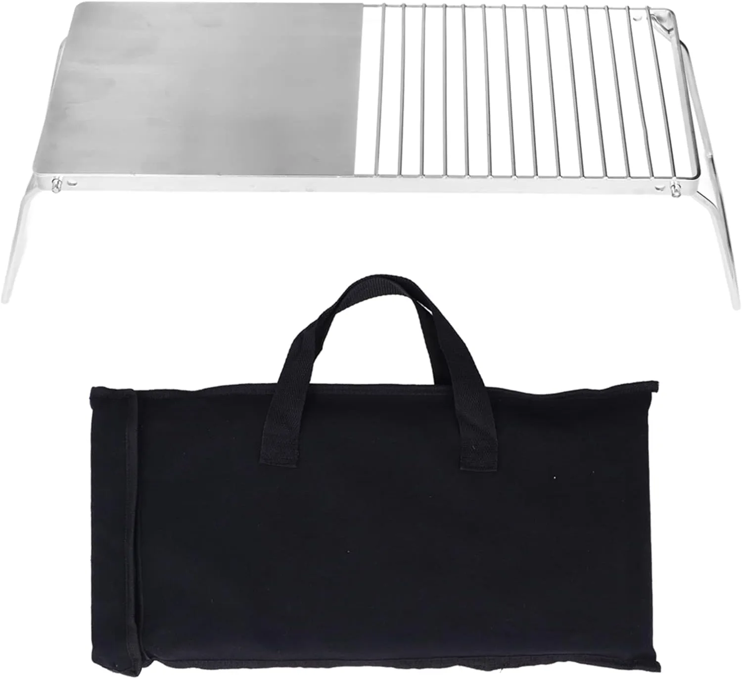 Folding Campfire Grill,Heavy Duty Portable Camping Grill,Stainless Steel Grate,Charcoal Grate Cooking Grate Grill, Outdoor Hiking BBQ Stand, Burner Stove Stand, Grill Stand Outdoor Kitchen Stand