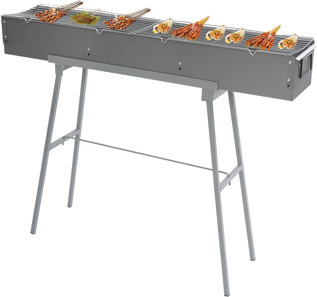 Folding Camping Barbecue Grill,88 Lbs Load Capacity Portable BBQ Grill,39 * 7 * 5 Inch Charcoal Grills for Garden Backyard Party Picnic Travel,Outdoor Cooking Use