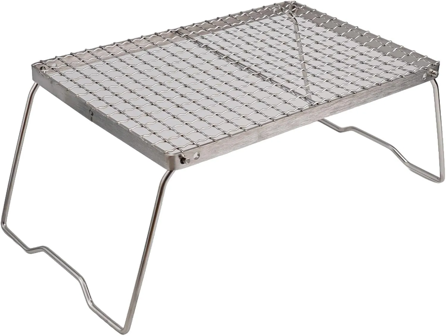 Folding Camping Campfire Grill Portable Foldable BBQ Grill Stainless Steel Camping Barbecue Grid Outdoor Cooking For Hiking Fishing Picnic Travel(M)