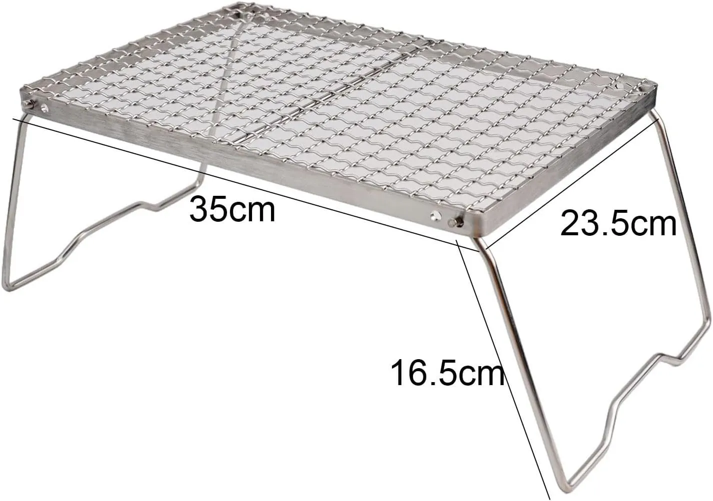 Folding Camping Campfire Grill Portable Foldable BBQ Grill Stainless Steel Camping Barbecue Grid Outdoor Cooking For Hiking Fishing Picnic Travel(M)