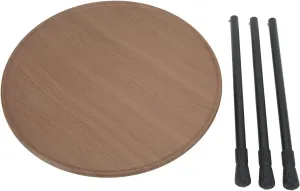 Folding Camping Round Table Aluminum Alloy Liftable Portable Picnic Camping Table for Self Driving RV Equipment Supplies (Wood Grain)