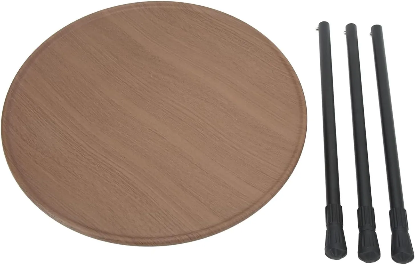 Folding Camping Round Table Aluminum Alloy Liftable Portable Picnic Camping Table for Self Driving RV Equipment Supplies (Wood Grain)