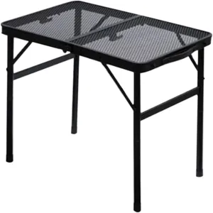 Folding Camping Table - Adjustable Heights Aluminum Camping Table with Heat-Resistant Mesh Desktop, Heavy Duty Portable Picnic Folding BBQ Tools for Indoor Outdoor Beach, Tailgating, Grilling,
