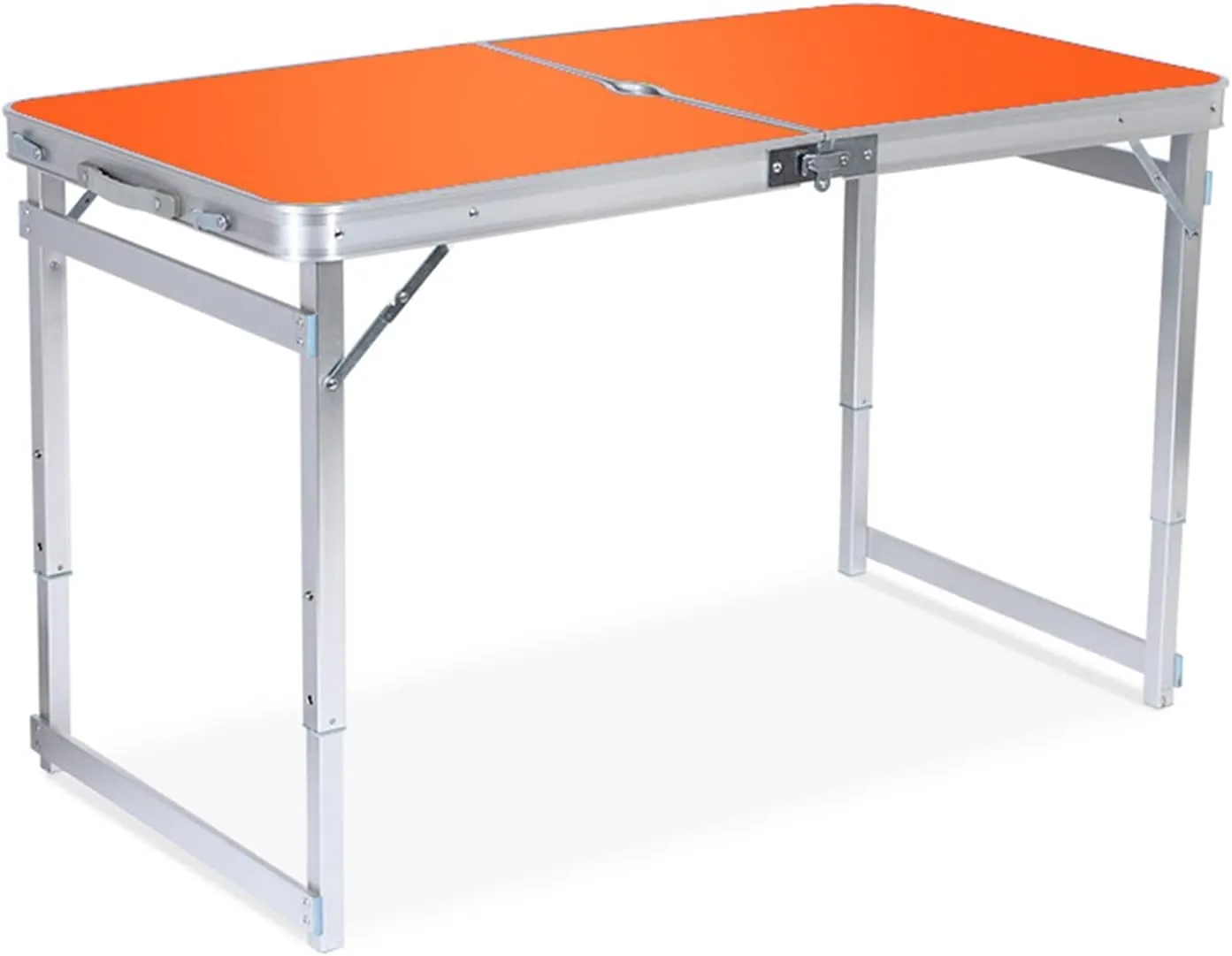Folding Camping Table Aluminum Height Adjustable Lightweight Portable Dining Table With Umbrella Hole Portable Handle Weatherproof Table For Outdoor Picnic Camping Beach Backyard 47.2 * 23.6inch