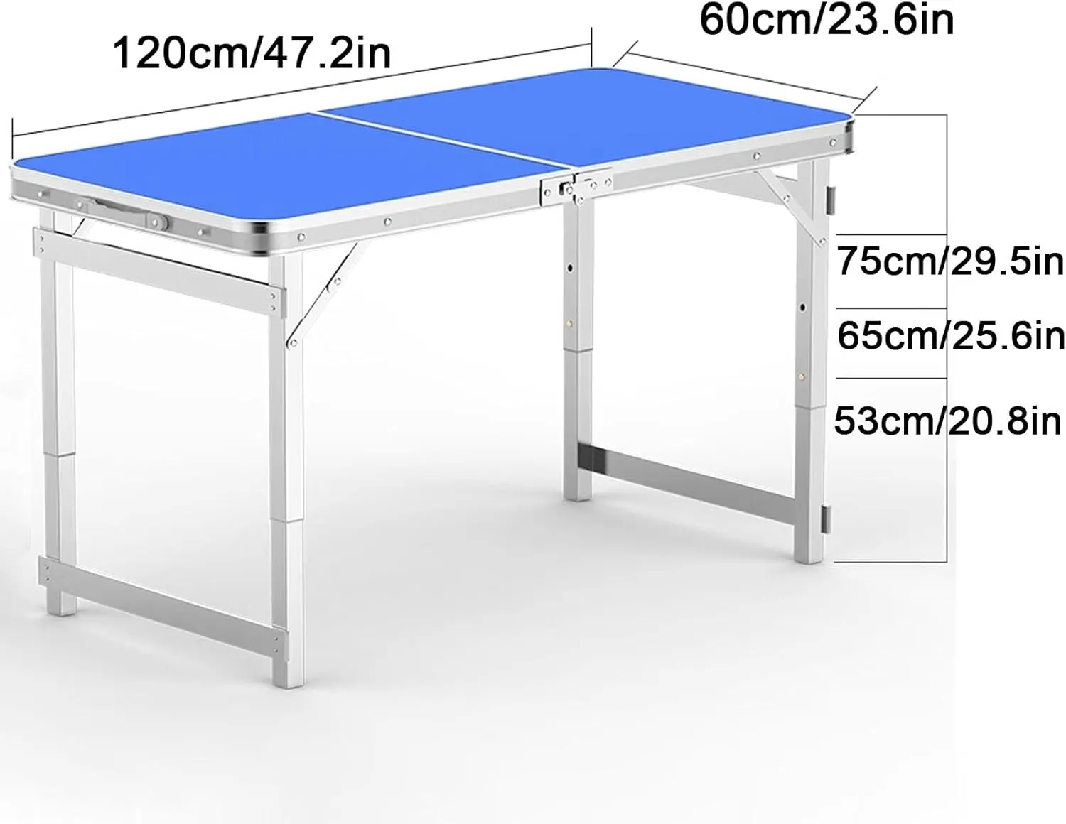 Folding Camping Table Portable Adjustable Height Ultralight Aluminum Beach Table, Small Camping Table with Carry Bag for Camping, Picnic(Gray)