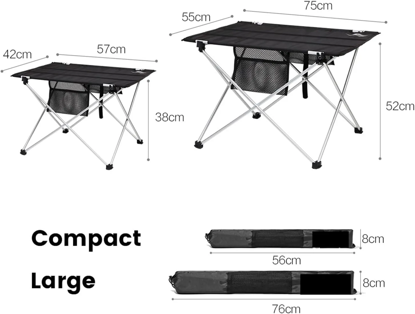 Folding Dining Table Aluminium Hiking Climbing Picnic Outdoor Camping Table Portable Foldable Desk Furniture Computer Bed Ultralight (Color : L)