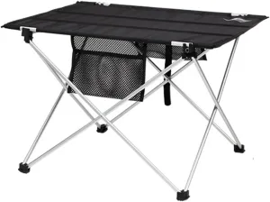 Folding Dining Table Aluminium Hiking Climbing Picnic Outdoor Camping Table Portable Foldable Desk Furniture Computer Bed Ultralight (Color : L)