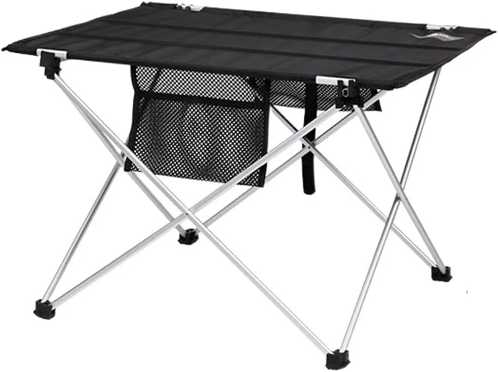 Folding Dining Table Aluminium Hiking Climbing Picnic Outdoor Camping Table Portable Foldable Desk Furniture Computer Bed Ultralight (Color : L)