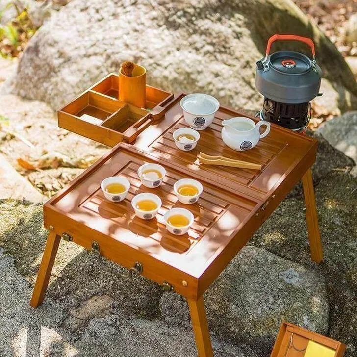 Folding Portable Camping Table Set - Travel Table with Chairs