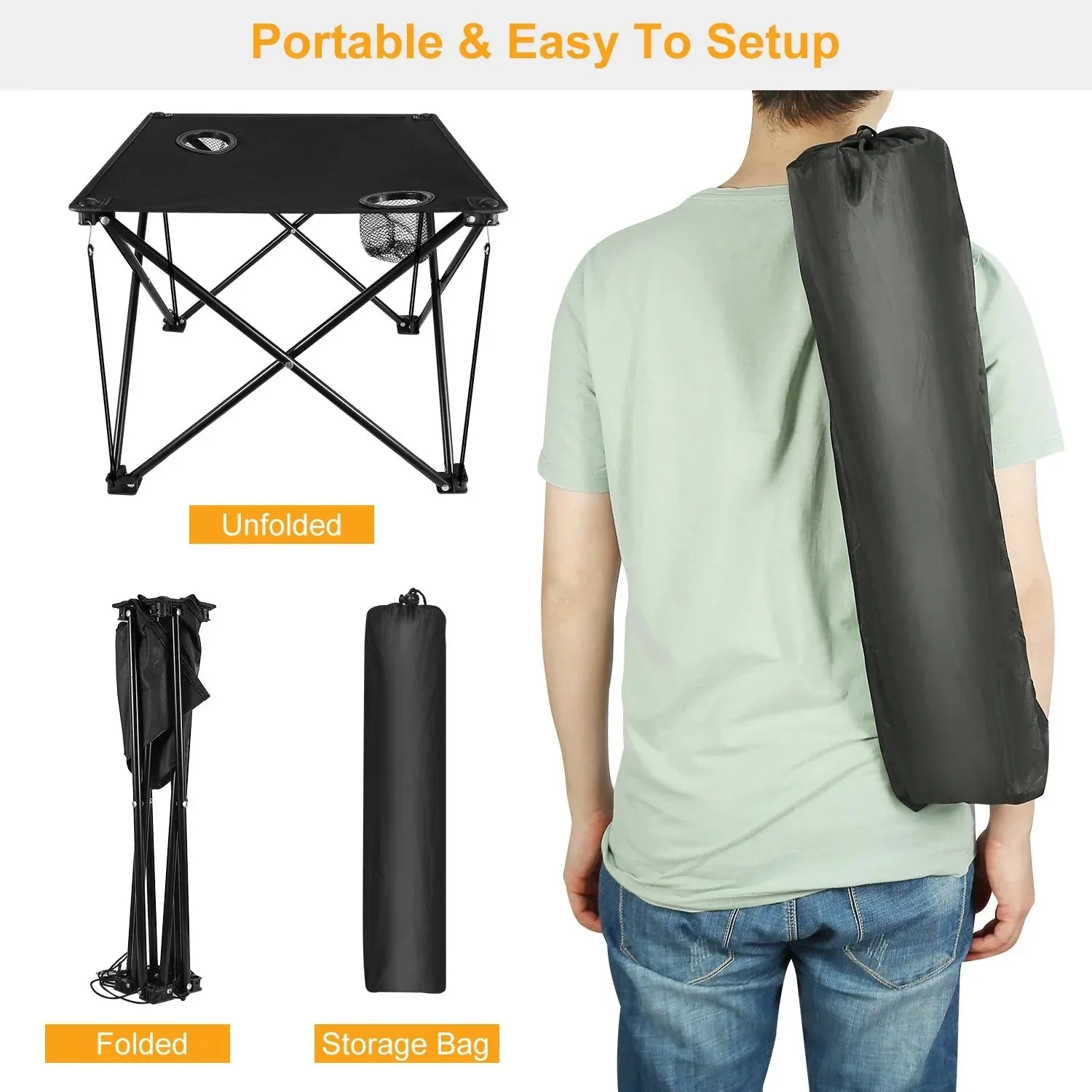 Folding Table 4 Foot Portable Picnic Table Lightweight Travel Desk Camping Gifts Beach Tables for Sand Outdoor Table
