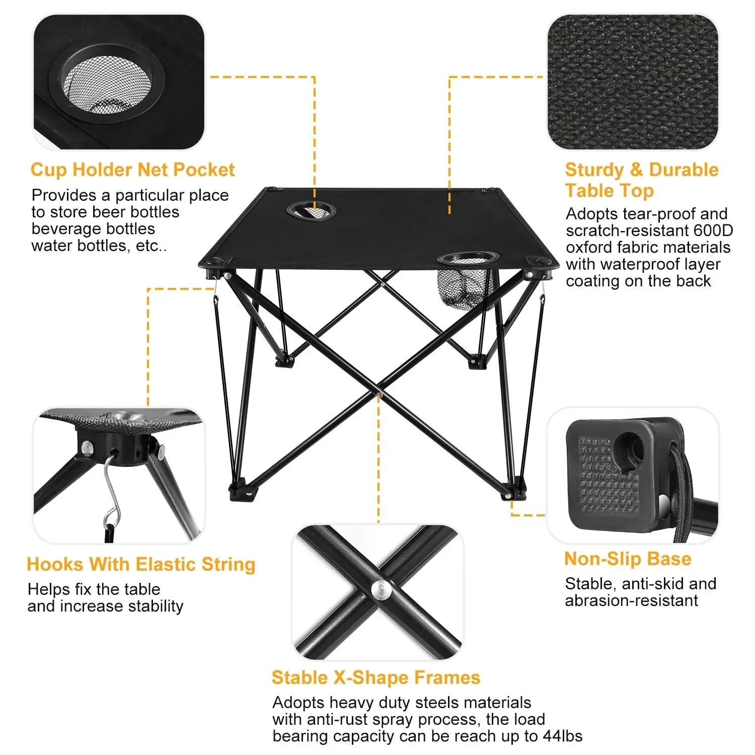 Folding Table 4 Foot Portable Picnic Table Lightweight Travel Desk Camping Gifts Beach Tables for Sand Outdoor Table