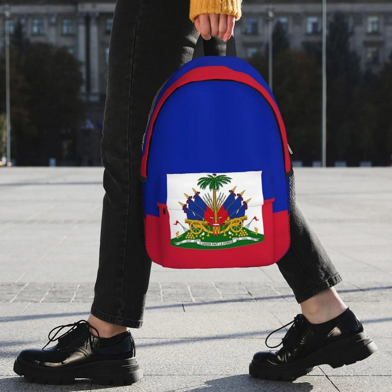 Funny Haiti Flag Backpack Cute Haitian Flag Daypack Laptop Backpack Shoulders Casual Daypack For Men Women