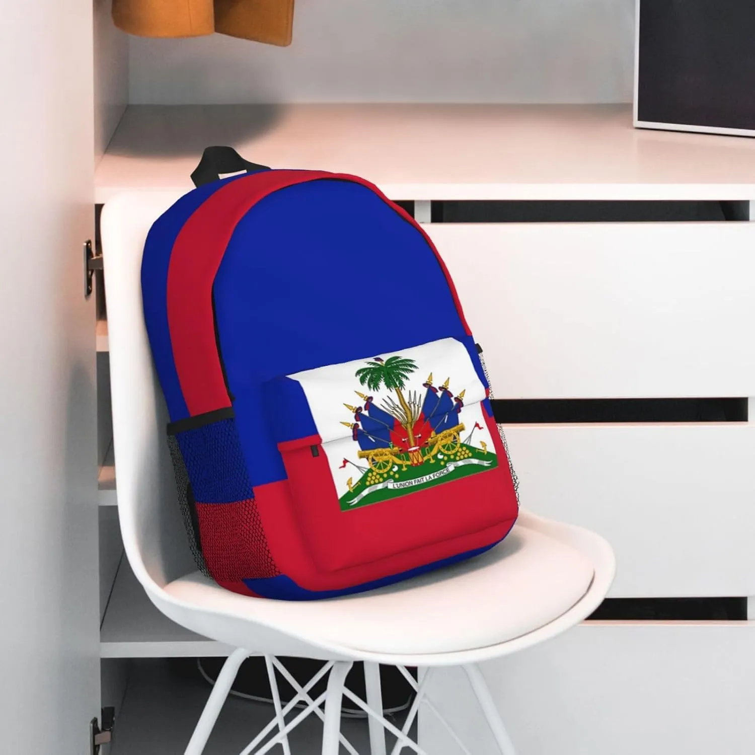 Funny Haiti Flag Backpack Cute Haitian Flag Daypack Laptop Backpack Shoulders Casual Daypack For Men Women
