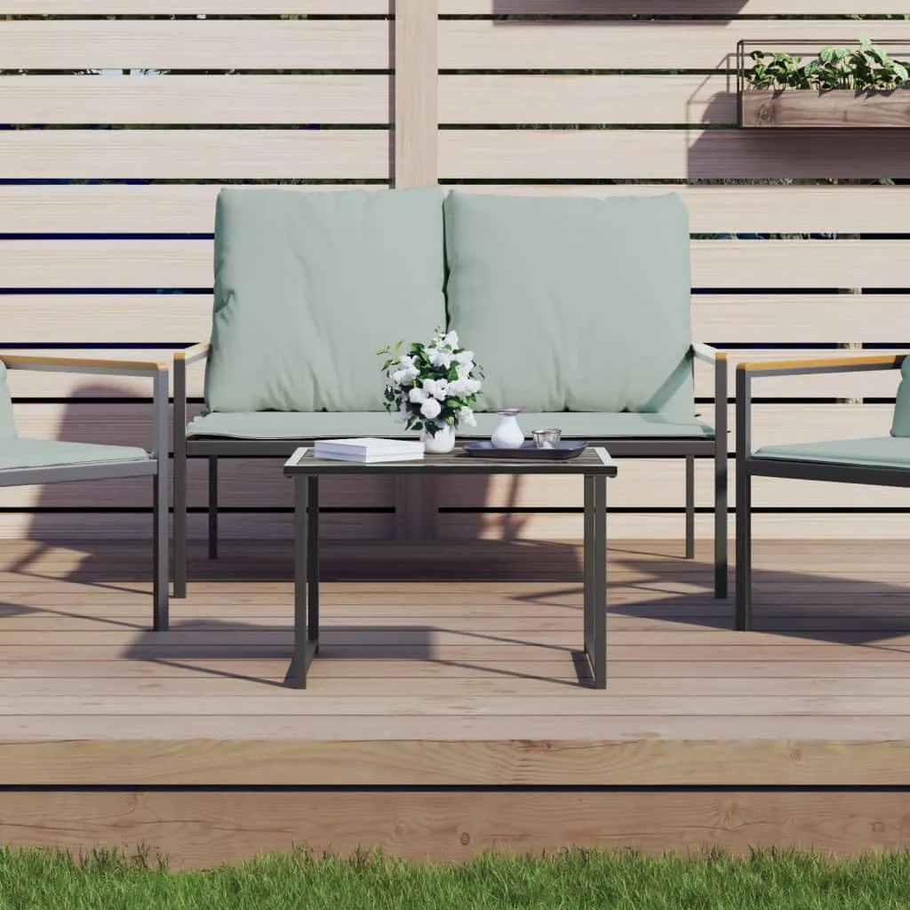 Garden Table Anthracite Dining Folding Outdoor Furniture | Side Table for Camping Tables Powder-Coated Steel Modular Portable